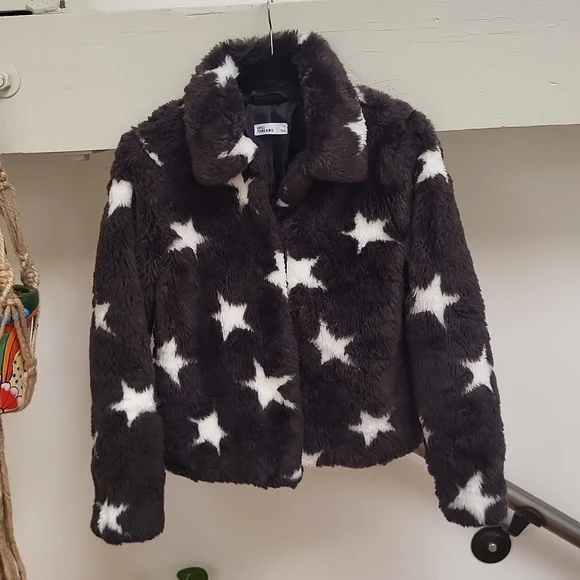 🪷4/$20🪷 Macy's Kids Epic Threads Girls Black Faux Fur White Star … - Picture 17 of 17